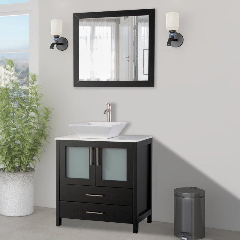 Karson 30" Single Bathroom Vanity Set with Mirror Joss & Main